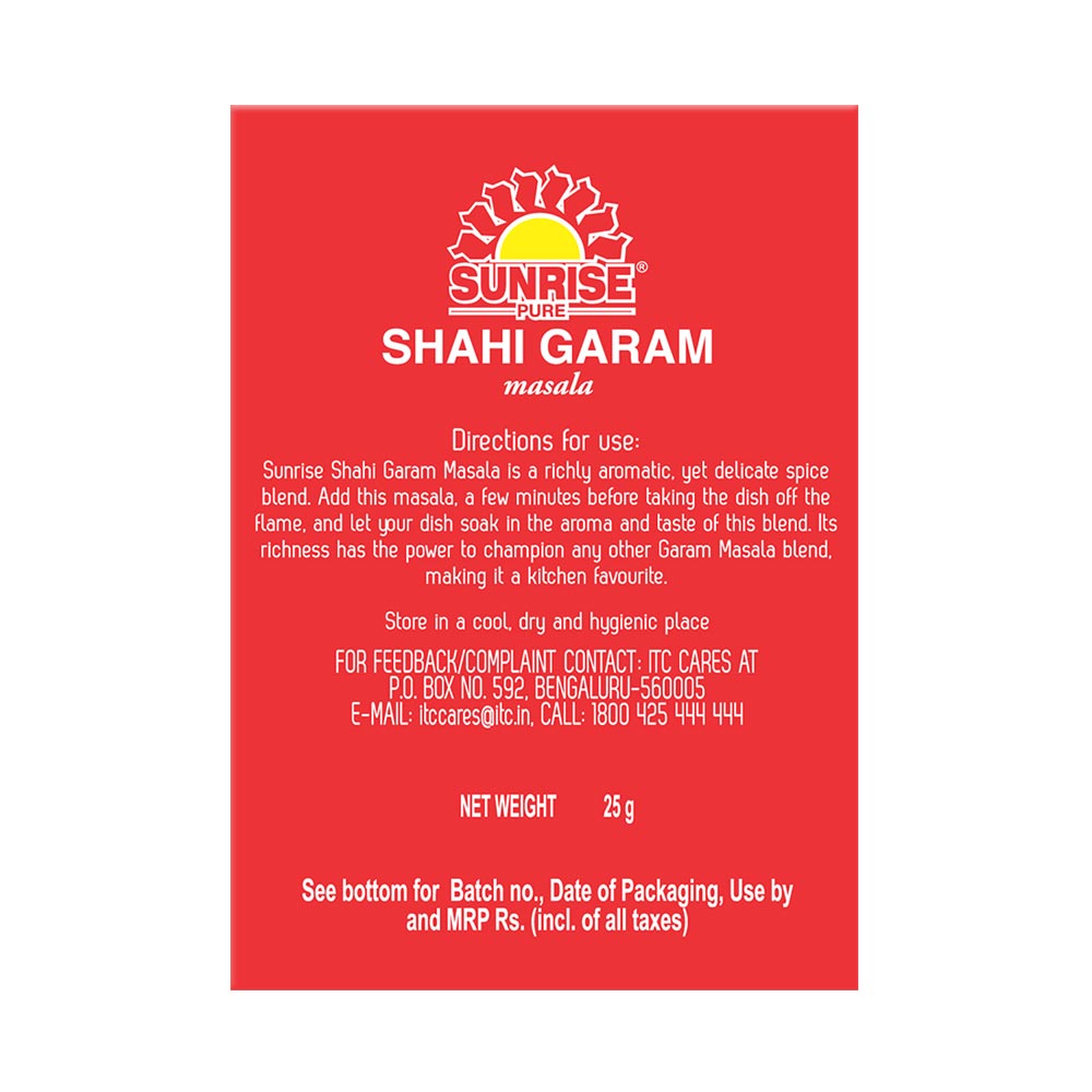 Shop Sunrise Shahi Garam Masala 50 gms online at best prices on The State Plate