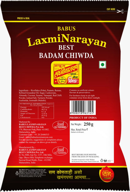 Shop Laxmi Narayan Best Badam Chiwda 250gms online at best prices on The State Plate