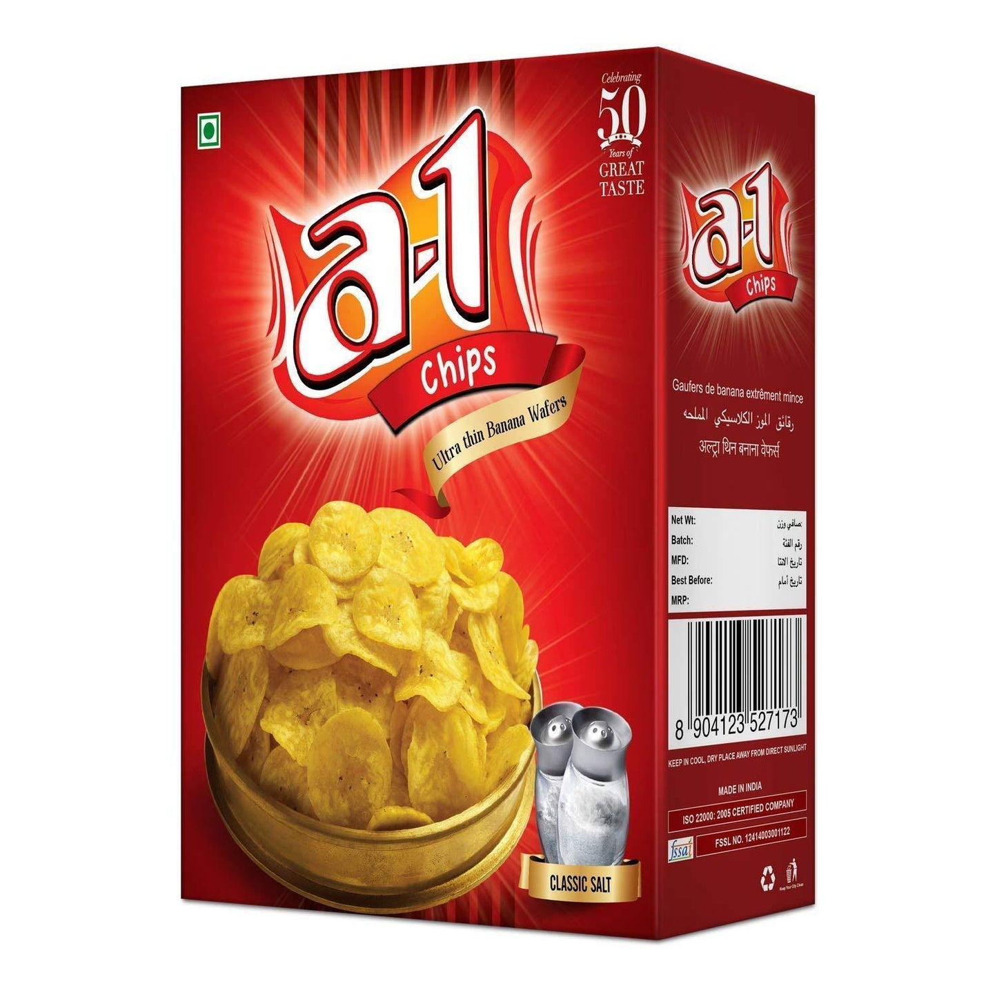 Shop A1 Ultra Thin Banana Wafers - Classic Salt 180 gms online at best prices on The State Plate
