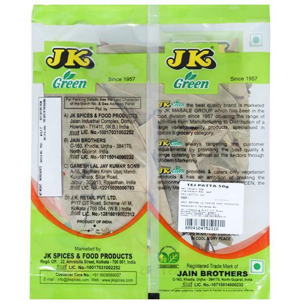 Shop JK Spices Tejpatta Bay Leaf 50 gms online at best prices on The State Plate